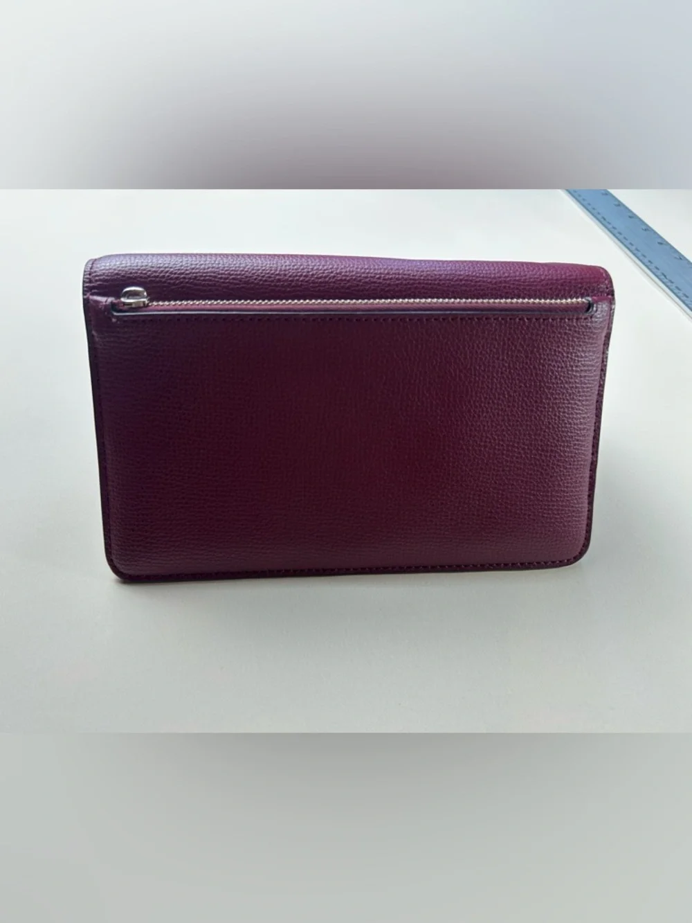 kate spade Plum Leather Wristlet Clutch with Detachable Strap